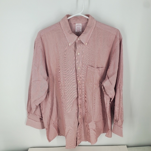 Brooks Brothers Makers Striped Button Down Dress Shirt Long Sleeve Size 17.5 - Picture 2 of 10